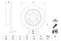 2X Bremsscheibe Hinten Bosch 0 986 479 H06 FÜR Mercedes Scheibenbremse