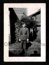 WW2 ERA SOLDIER DRESS UNIFORM IN YARD OLD/VINTAGE PHOTO- G263