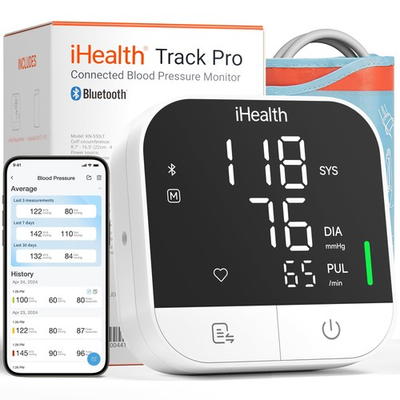 #ad #ad iHealth Track Pro Upper Arm Blood Pressure Monitor Full View Medium White $68.91