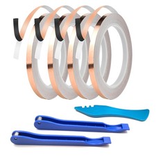 4 Rolls Black Backed Copper Foil for Stained Glass, 2 x 7/32" and 2 x 1/4" Co...