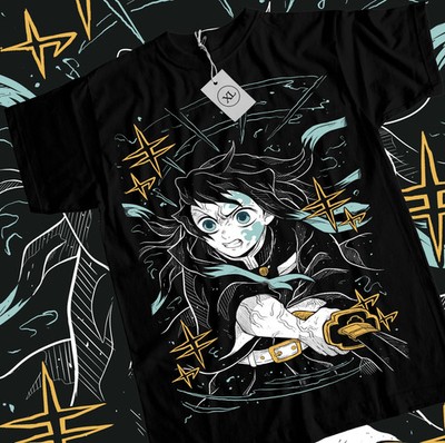 Muichiro Tokito T-shirt Kimetsu No Yaiba Demon Slayer Anime T-Shirt - Black