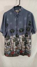 Vintage Campia Moda Hawaiian Shirt Palm Tree Island Scenic Men's Large