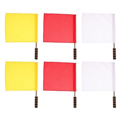 6pcs Soccer Referee Flag: Sports Football Flags Handheld Signal Set -