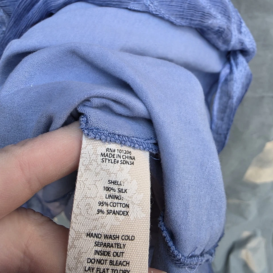 Vestido Soft Surroundings Seda Lagenlook Talla 2X Manga Corta Cuello Redondo Foto 3 de 4