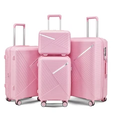 Luggage Sets 4 Piece(14/20/24/28), Expandable Lightweight Suitcase with 4 Double
