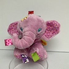 Taggies Pink Plush Elephant Soft Baby Toy Lovey Tag n Play Pals Tactile Soother