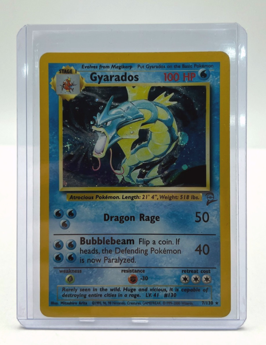 Pokémon Gyarados Holo Base Set 2 7/130 MP/HP