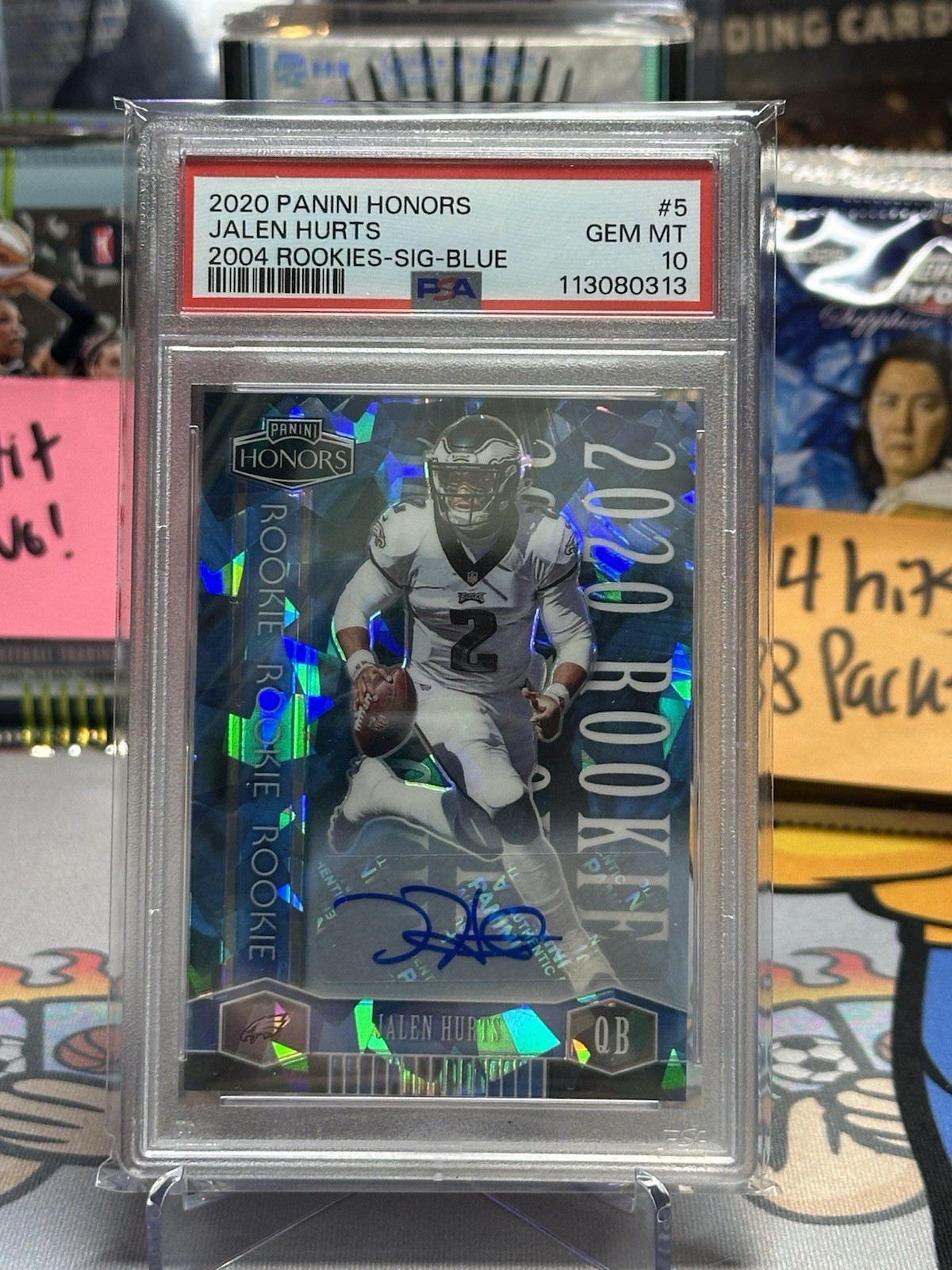 Jalen Hurts Panini Honors 2004 Rookies #5 Signature-Blue