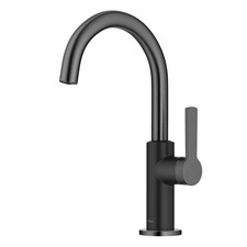 Kraus Oletto Single Handle Kitchen Bar Faucet in Matte Black Spot Free Black