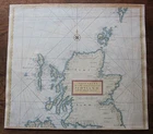 1715 Mount & Page Coastal Chart Antique Map Scotland Scottish Orkney Shetland