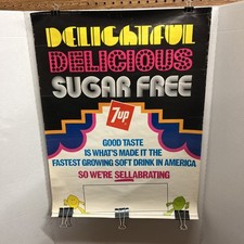 Rare Vintage Poster 7-Up Delightful Delicious...