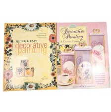 Lot of 2 Decorative Painting Instruction Books Cottagecore Floral Crafts Guides