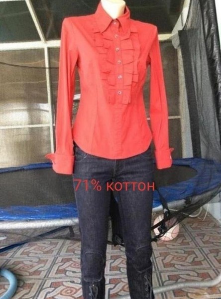 Women Karen Millen Shirt Red Cotton 36