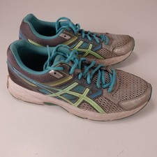 ASICS Sportschuhe Damen Grau Blaugrün Limette US 9 GEL-Contend 3 Laufen Netz