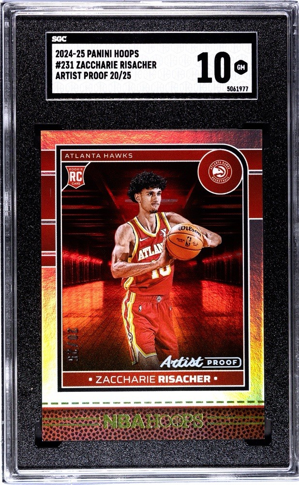2024-25 Panini Nba Hoops - Rookies Zaccharie Risacher #231 Artist Proof /25 (RC)