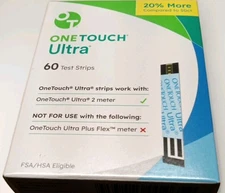 New OneTouch Ultra Blue 60 Test Strips Sealed 02-28–2026 One Touch Free Shipping