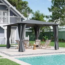 4x4m Garden Gazebo Pergola Patio Outdoor Sun Shelter Canopy Tent + Light & Sides