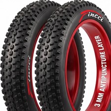 Pair 26 x 4.0 Fat Mountain Bike Tires - Foldable 100-559 3mm Anti Puncture