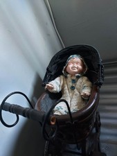 Vintage 1950s Collectible Victorian Wicker Stroller & Duckhouse Doll