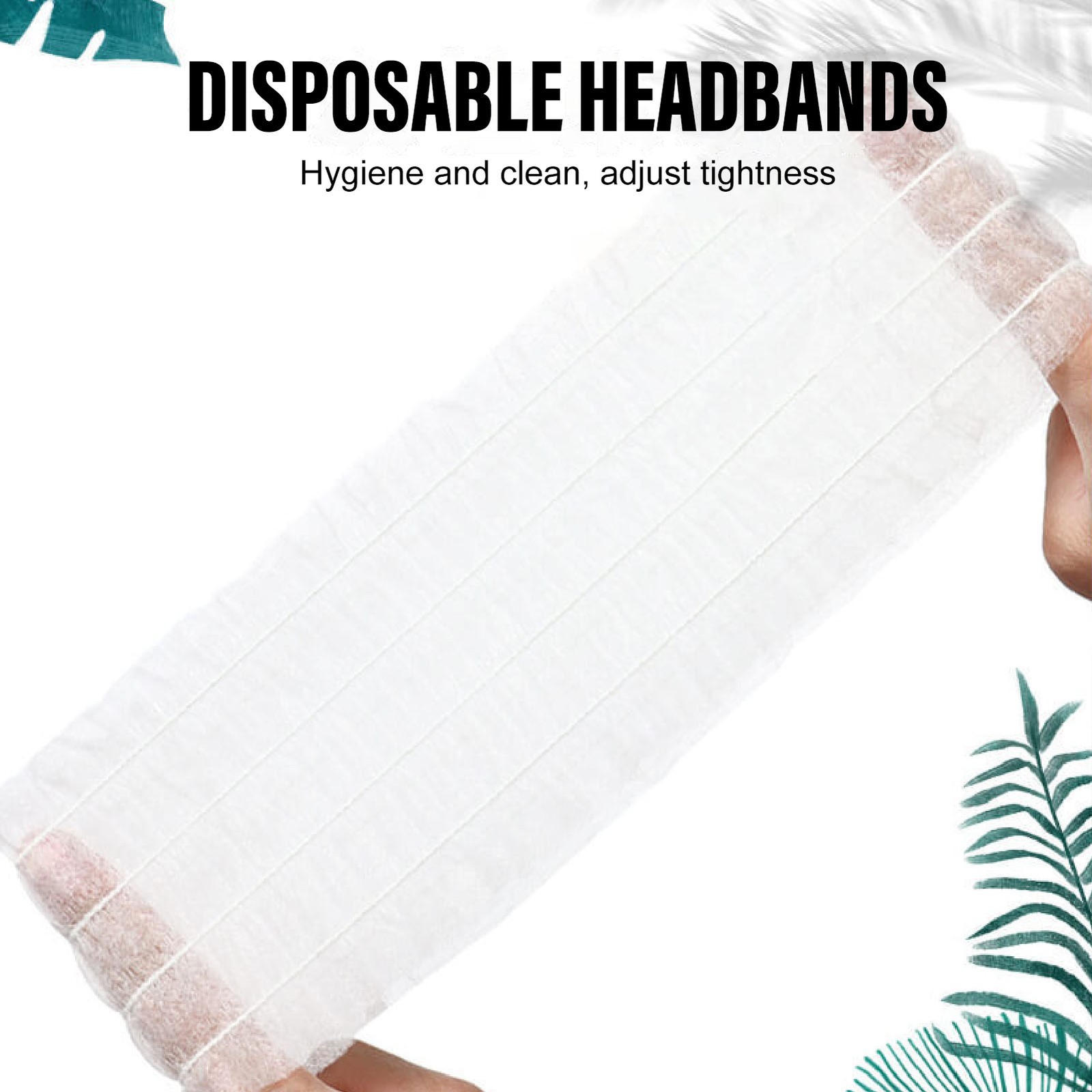 100pcs Disposable Spa Headband Soft Elastic Nonwoven Facial Hair Band For Ma CUT