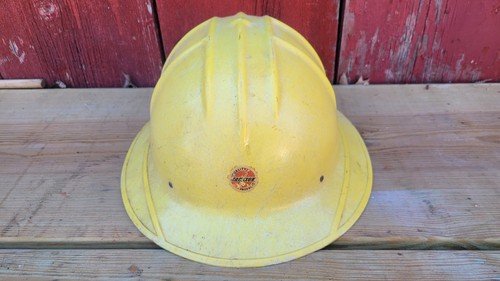 Vintage Jackson Hard Hat yellow safety SH-1 Fiberglass Full Brim
