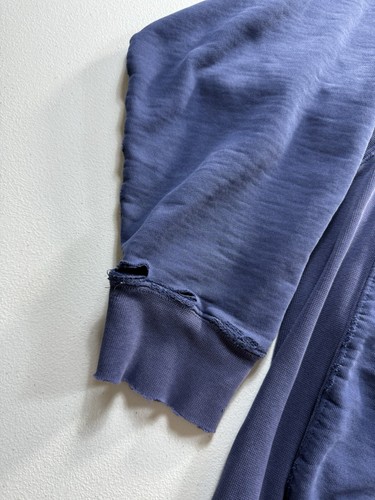 Felpa con cappuccio vintage Nike Center Swoosh 1/4 zip uomo L blu invecchiata anni 90 - Foto 2 di 10