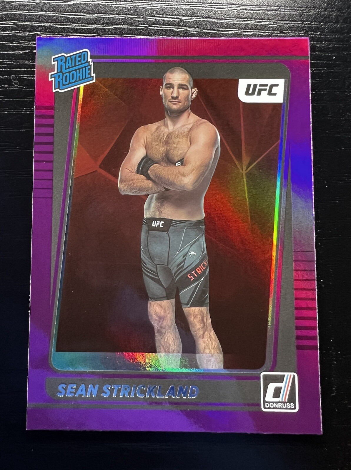 2022 Donruss UFC Purple Flood #206 Sean Strickland Rated Rookie Middleweight RC