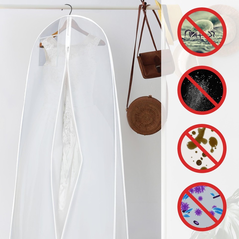 6 Pack Wedding Dress Garment Bag, 71'' Long Gown Dress Garment Bag eBay