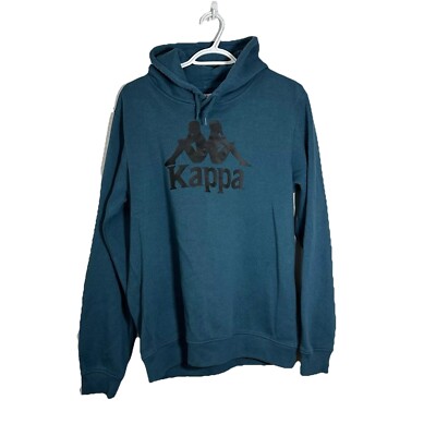 Kappa Mens Size Large Spell Out Graphic Sitting Ladie Green Hoodie s Long Sleeve