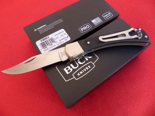 Buck USA Custom 110 Folding Hunter 440C Loscha G10 lockback knife