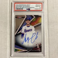 2022 Bowmans Best Anthony Gutierrez ROOKIE Auto PSA 10 DRPS