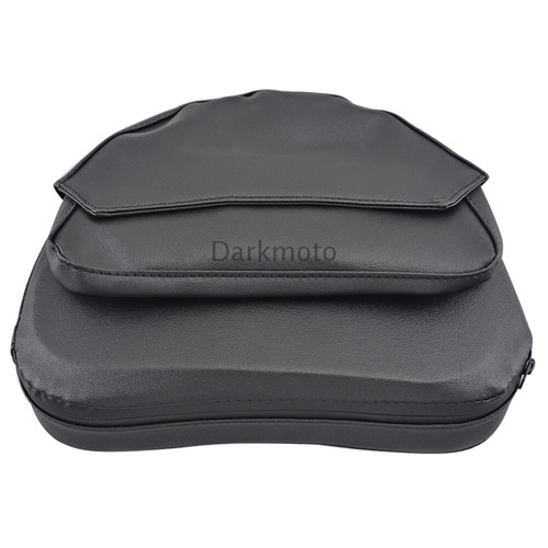 Respaldo negro de cuero PU para conductor conductor con almohadilla de bolsillo para Harley Electra Glide - Imagen 8 de 12