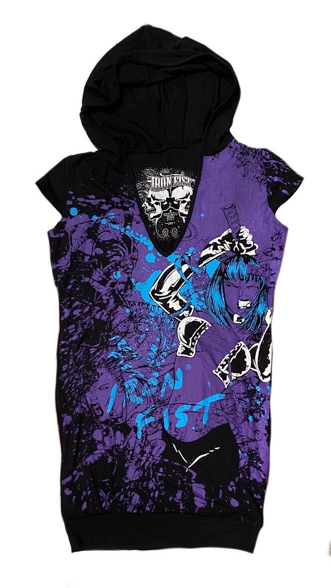 IRON FIST LADIES BABYLON V NECK  HOODY LONG TOP 