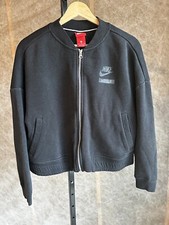 NIKE AIR WOMEN'S BLACK FLEECE LOGO ZIP UP JACKET SIZE M MEDIUM