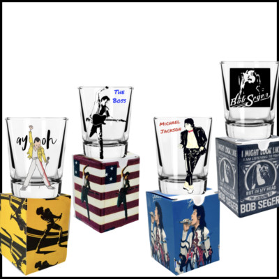 ROCK STAR Shot Glass inventory sale! MANY CHOICES!
