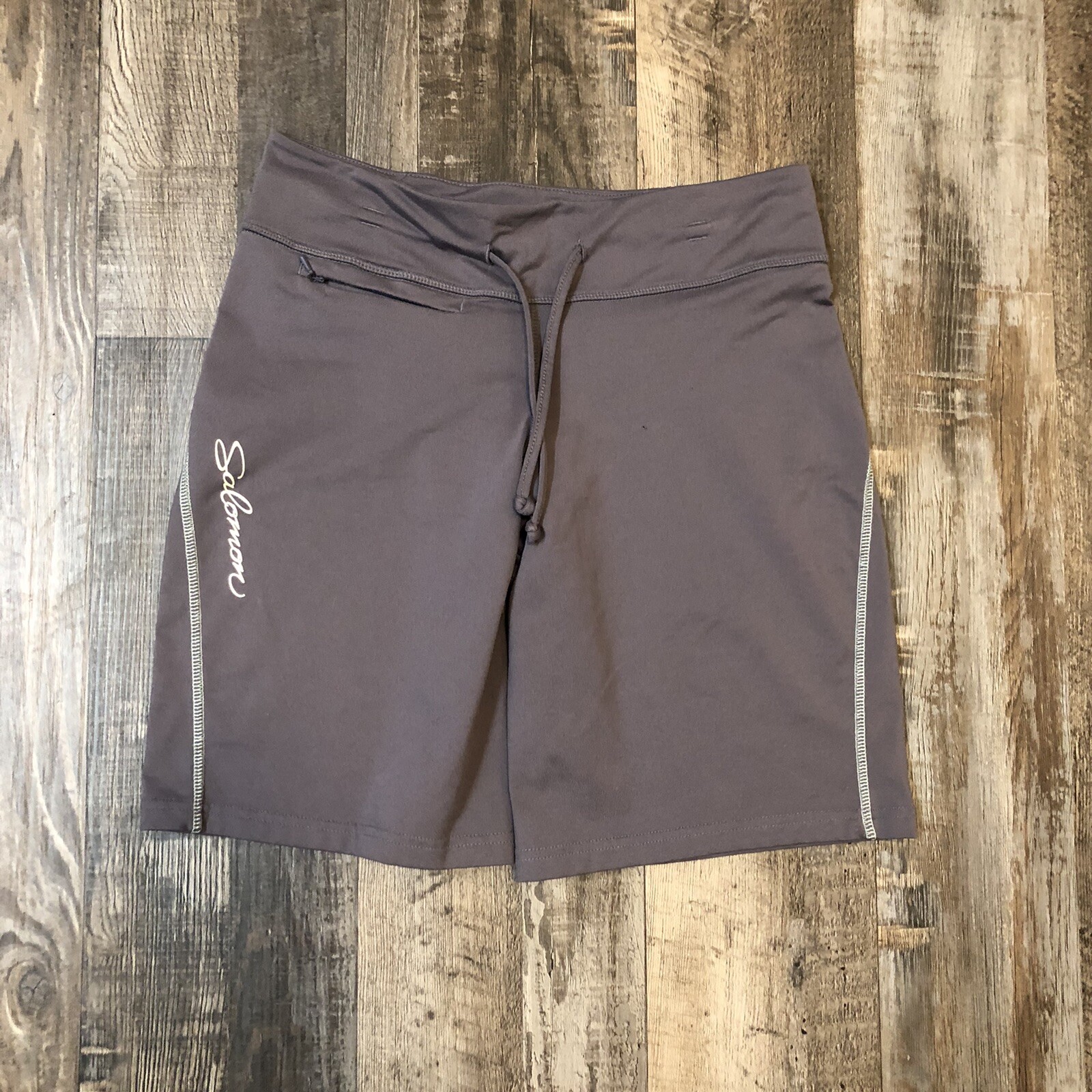 C16) Pantaloncini Salomon Viola Grigio Running Allenamento Atletico Taglia S Donna