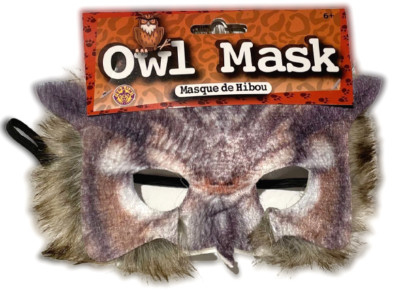 3D OWL CLOTH HALF FACE MASK Bird Hawk Costume Halloween Realistic Animal Furry 