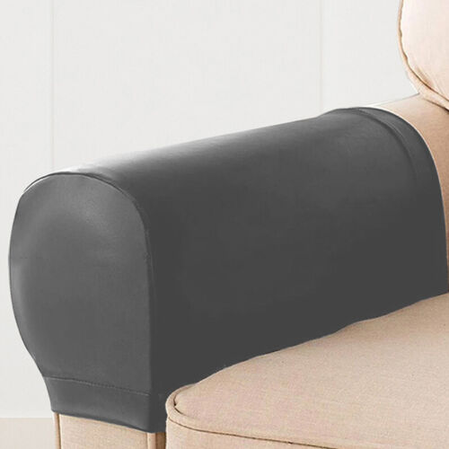 1Pair Stretchy Armrest Covers, PU Leather Arm Caps Sofa Armrest Protect Cover - Picture 13 of 15