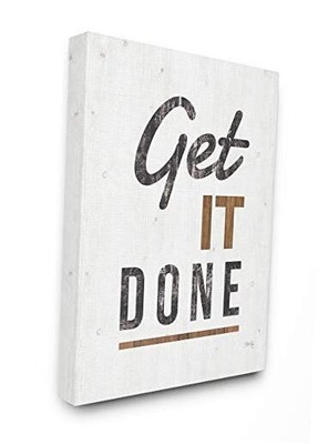  Get It Done Distressed Texture White Wood 20L'' x 5W'' Gallery Wrapped Canvas