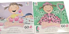 Glitter Puzzles  Pack/2 Pinkalicious 60 Piece Each. Made In USA. New Sealed
