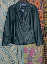 Women's Vintage Volcano Zip Front Leather Jacket LG 42B EUC