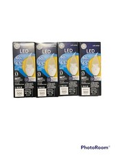 4x GE LED 60 Watt Equivalent S. White Candelabra Base Dimmable CLEAR FINISH