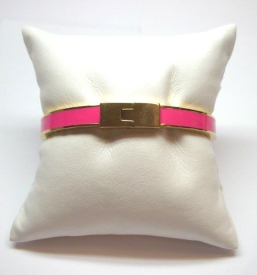 Michael Kors Pink Enamel and Gold Buckle Design Bracelet MICHAEL KORS BANGLE BRACELET NEON PINK ENAMEL AND GOLD TONE  main image 4