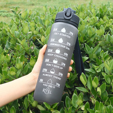 1L Sports Water Bottle Gym Travel Drinking Leakproof Bottle with Straw Bpa Free