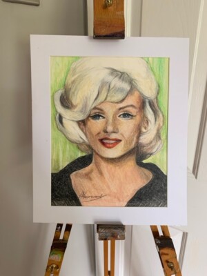 Marilyn Monroe Mischtechnikzeichnung - Marilyn muss man etwas geben