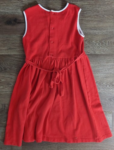 Vtg Best & Co Red White Sleeveless Stretchy Cotton Girls Dress Sailboat Size 8 - Picture 2 of 6