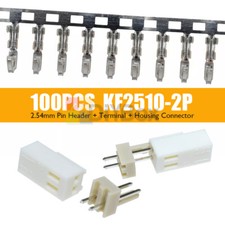 100Pcs KF2510-2P 2.54mm Pin Header  Terminal  Housing Connector Kits KF2510 2P