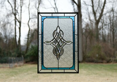 Beveled Stained Glass Panel - Clear Leaded Glass Window, Hangings - Abstract, Modern - Customizable Item #10011 - UK Beveled Stained Glass Panel - Clear Leaded Glass Window, Hangings - Abstract, Modern - Customizable Item #10011 - UK
