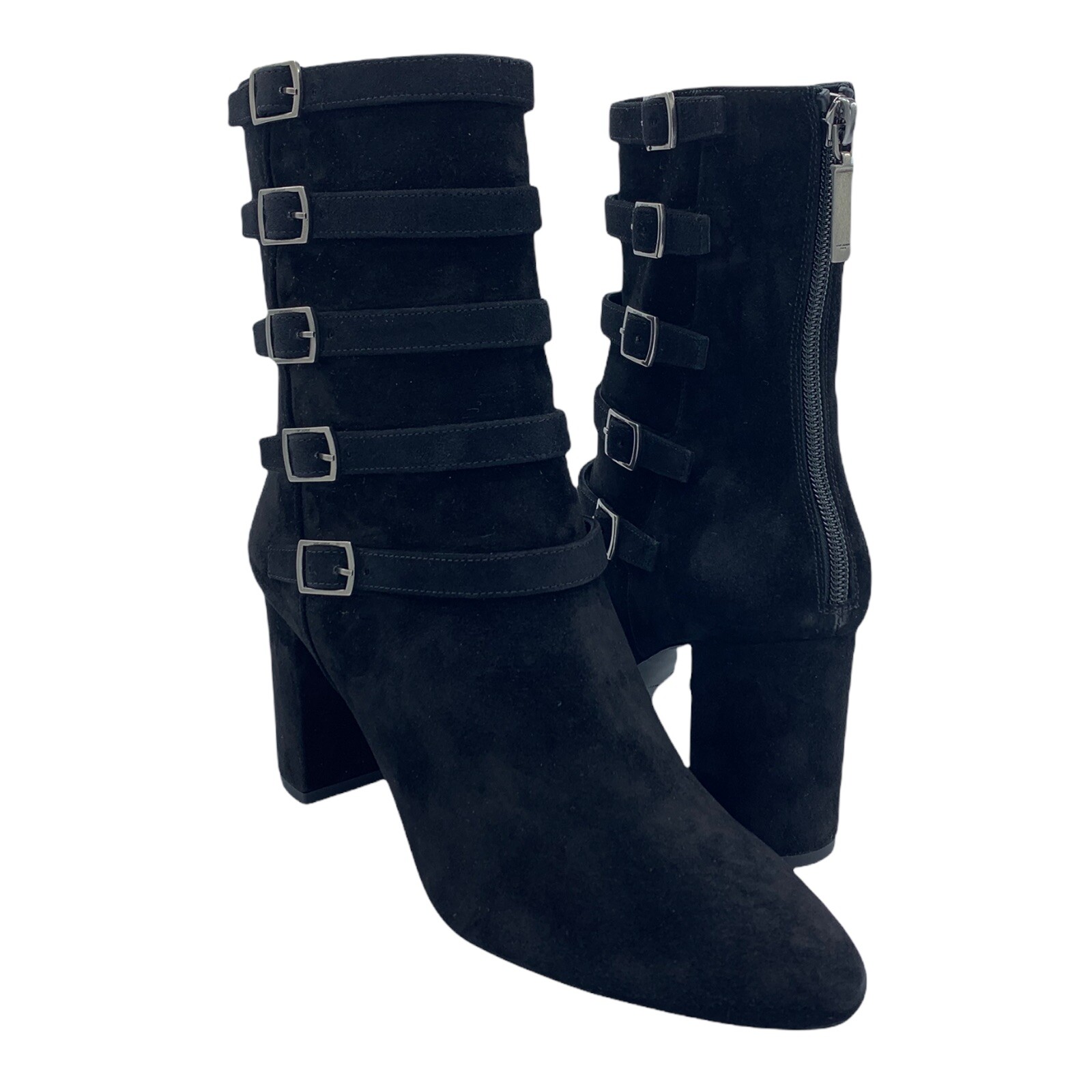 SAINT LAURENT STIVALETTI DONNA IN CAMOSCIO NERO STILE LOU 580072 0LI00 1000