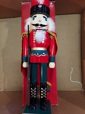 Deluxe Wooden Timeless Treasures Traditional Nutcracker Solider 15" RED/GUN